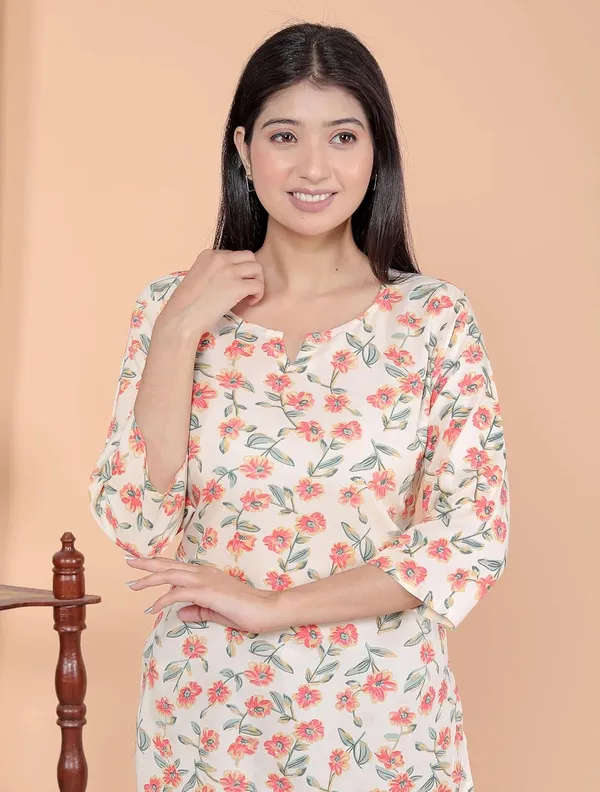 White_Rayon_Short_Kurti_For_Women
