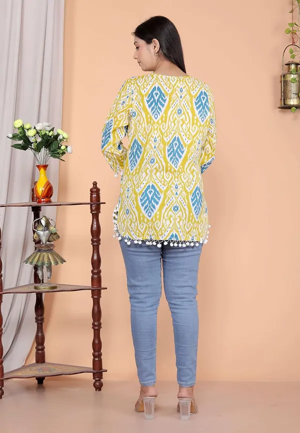 Yellow_Cotton_Straight_Kurti_For_Women