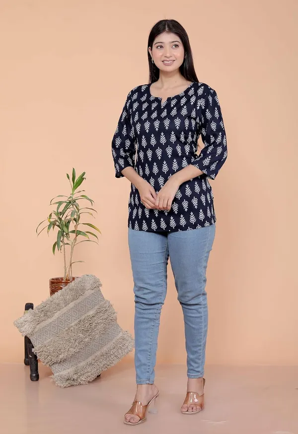 Black_Rayon_Short_Kurti_For_Women