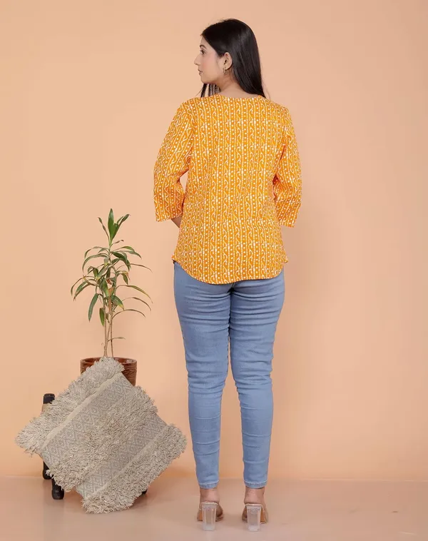Yellow_Cotton_Kurti_For_Women