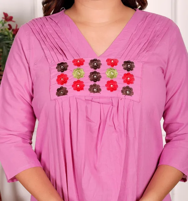 Pink_Cotton_Anarkali_Kurti_With_Pant_For_Women