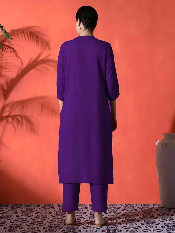 Purple_Cotton_Kurti_With_Pant_Set_For_Women