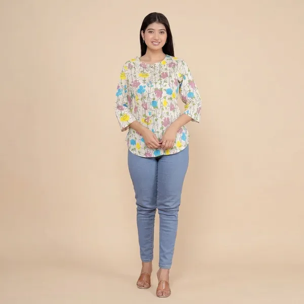 Cream_Cotton_Tunic_Kurti_For_Women