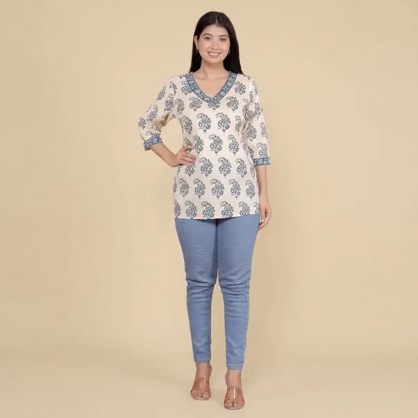 Cream_Cotton_Kurti_For_Women