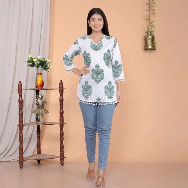 White_Cotton_Straight_Kurti_For_Women