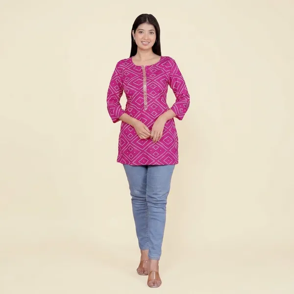 Pink_Cotton_Straight_Kurti_For_Women