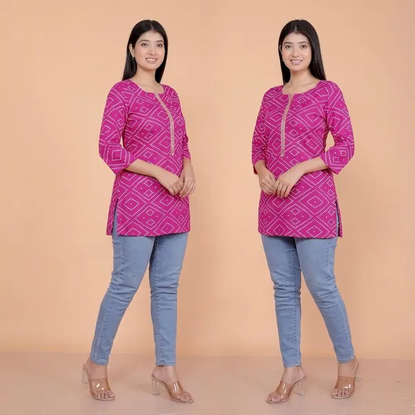 Pink_Cotton_Straight_Kurti_For_Women