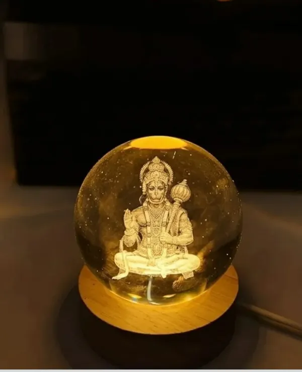 Crystal_Glass_Hanuman_Engraved_Decorative_Ball_Wooden_Base