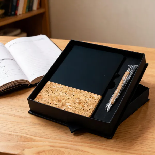 Black_Cork_Panel_Notebook_And_Pen_Gift_Set