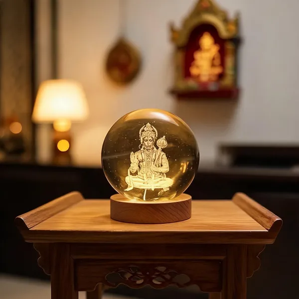 Crystal_Glass_Hanuman_Engraved_Decorative_Ball_Wooden_Base