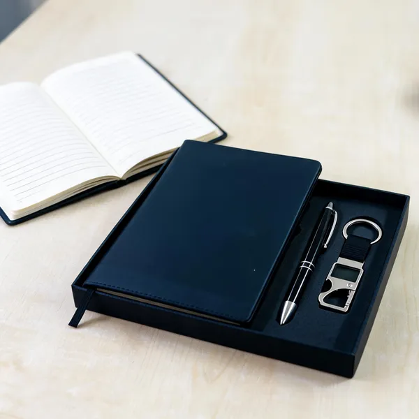 Blue_Notebook_Pen_And_Keychain_Gift_Set