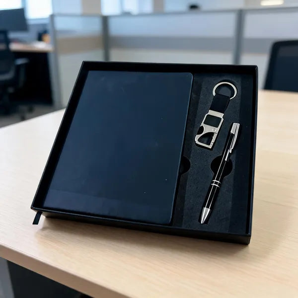 Blue_Notebook_Pen_And_Keychain_Gift_Set
