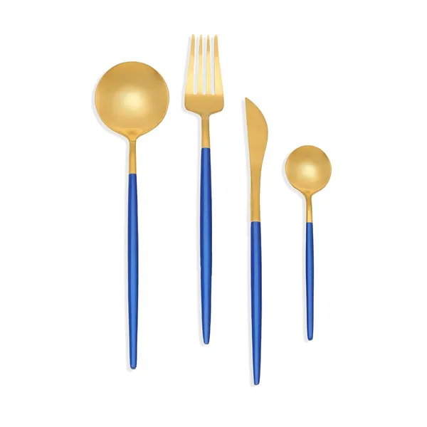 Stainless_Steel_Blue_Handle_Mirror_Finish_Cutlery_Set_4_Pieces