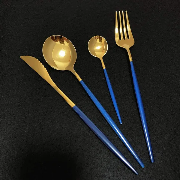 Stainless_Steel_Blue_Handle_Mirror_Finish_Cutlery_Set_4_Pieces