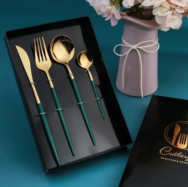 Stainless_Steel_Gold_Finish_Cutlery_Set_Green_Handle_Set_Of_4