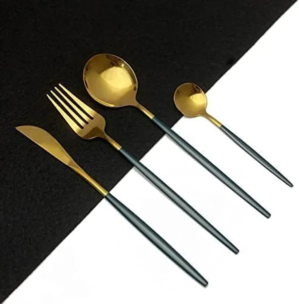Stainless_Steel_Gold_Finish_Cutlery_Set_Green_Handle_Set_Of_4