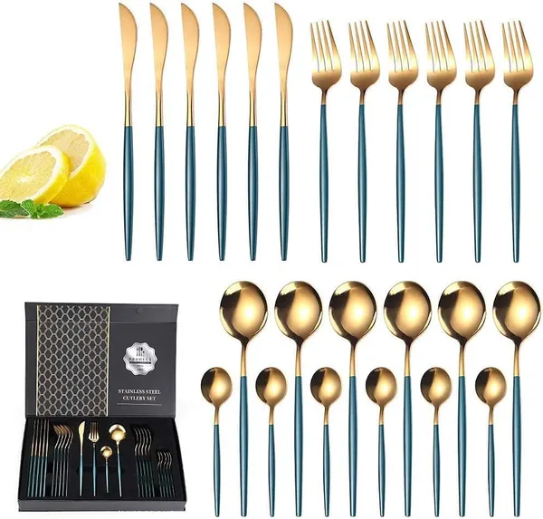 Stainless_Steel_Mirror_Polish_24-Piece_Cutlery_Set_Green_Gold