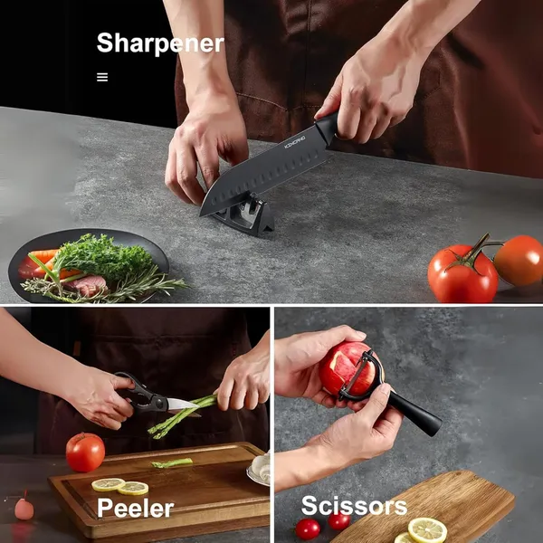 Stainless_Steel_Non-Stick_Black_Kitchen_Knife_Set_With_Acrylic_Stand