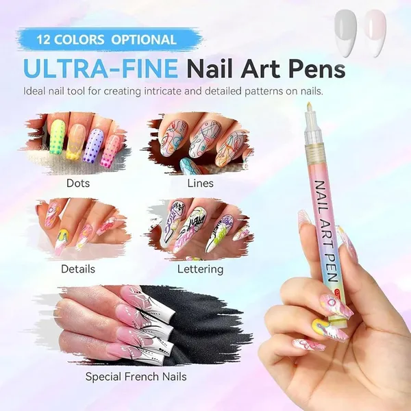 12_Colors_Acrylic_Water-Based_Nail_Art_Pens_Ultra_Fine_Tip_Set