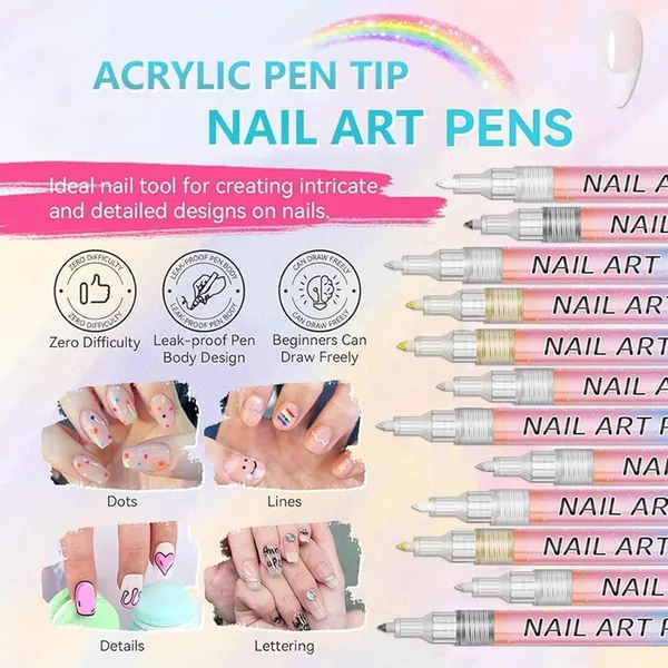 12_Colors_Acrylic_Water-Based_Nail_Art_Pens_Ultra_Fine_Tip_Set