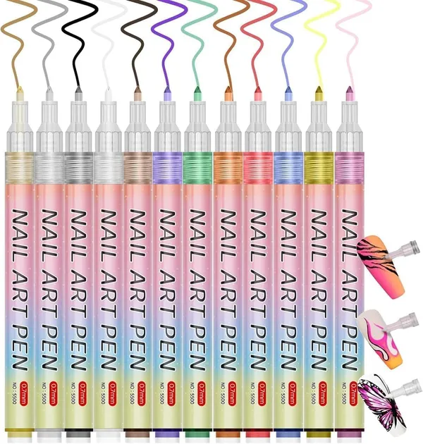 12_Colors_Acrylic_Water-Based_Nail_Art_Pens_Ultra_Fine_Tip_Set