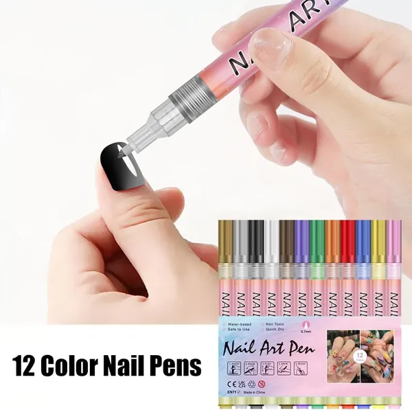 12_Colors_Acrylic_Water-Based_Nail_Art_Pens_Ultra_Fine_Tip_Set