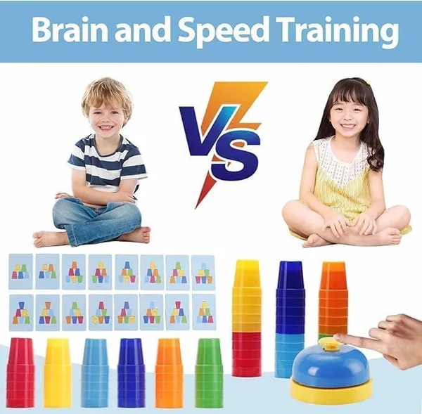 Montessori_Speed_Stacking_Cups_Game_With_Pattern_Cards_And_Bell