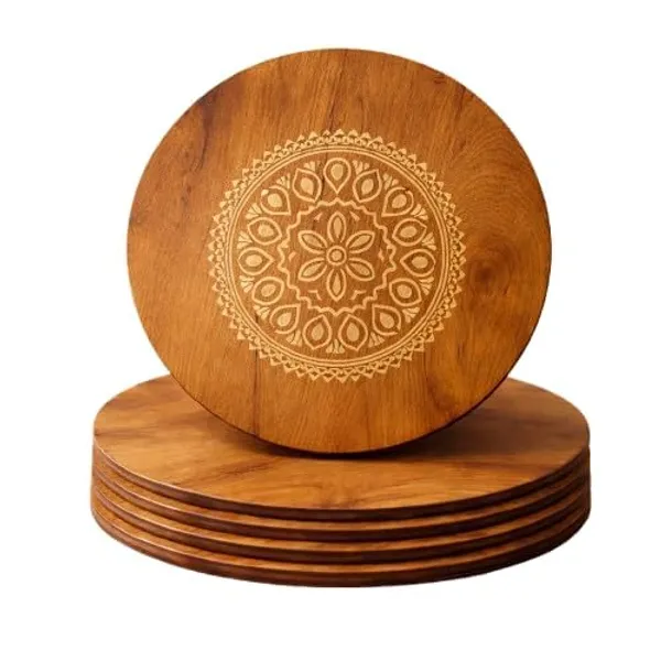 Bamboo_Laser_Engraved_Round_Heat_Resistant_Coasters_Set_Of_4