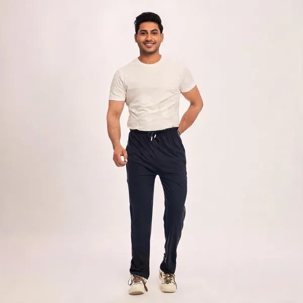 SKYBEN_Solid_Men_Navy_Blue_Track_Pants