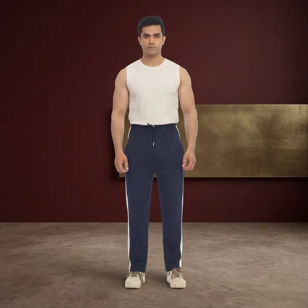 SKYBEN_Self_Design,_Printed_Men_Black_And_Blue_Track_Pants