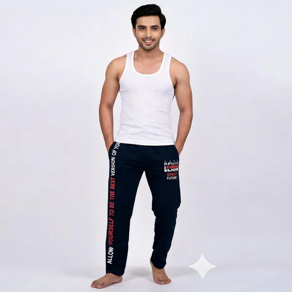 SKYBEN_Self_Design,_Printed_Men_Teal_Blue_And_Navy_Blue_Track_Pants