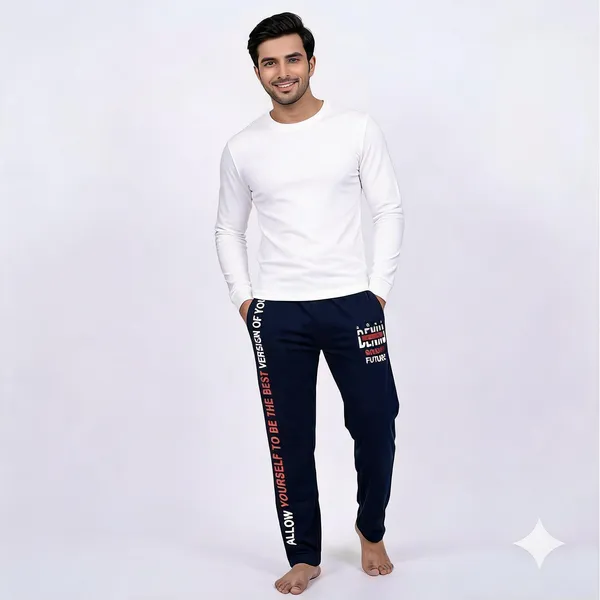 SKYBEN_Self_Design,_Printed_Men_Teal_Blue_And_Navy_Blue_Track_Pants