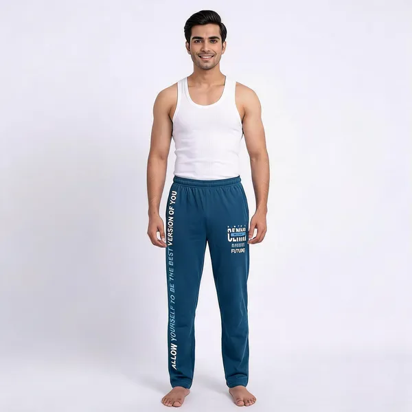 SKYBEN_Self_Design,_Printed_Men_Teal_And_Navy_Blue_Track_Pants