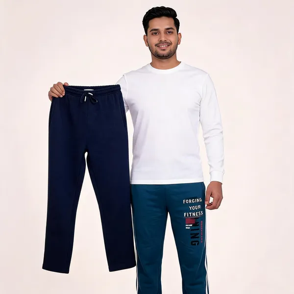 SKYBEN_Self_Design,_Printed_Men_Navy_Blue_And_Teal_Track_Pants