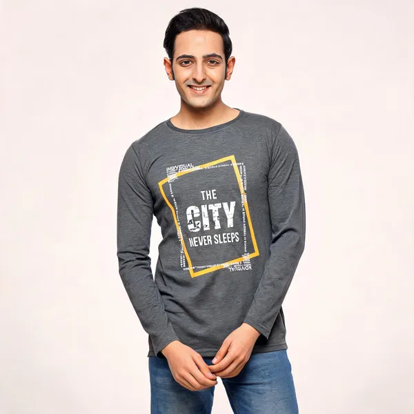 SKYBEN_Typography_Men_Round_Neck_Dark_Grey_T_Shirt