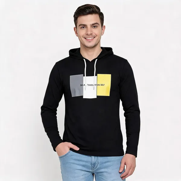 SKYBEN_Graphic_Print,_Typography_Men_Hooded_Neck_Black_T_Shirt