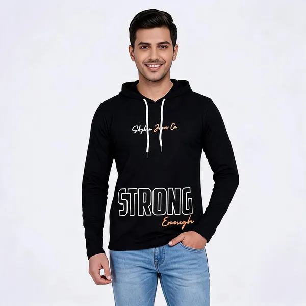 SKYBEN_Graphic_Print,_Typography_Men_Hooded_Neck_Black_T_Shirt