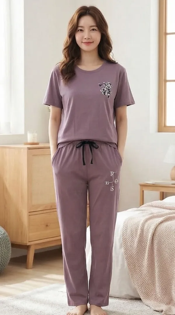 SKYBEN_Women_Printed_Mauve_Top_And_Pyjama_Set