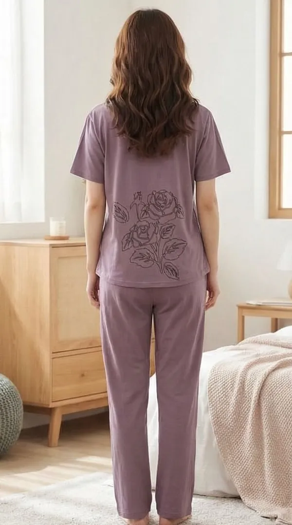 SKYBEN_Women_Printed_Mauve_Top_And_Pyjama_Set