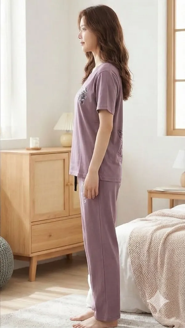 SKYBEN_Women_Printed_Mauve_Top_And_Pyjama_Set