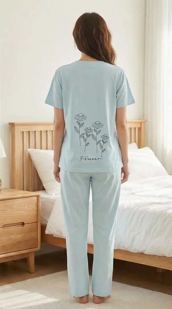 SKYBEN_Women_Printed_Sky_Blue_Top_And_Pyjama_Set