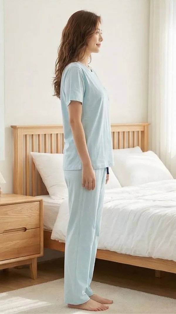 SKYBEN_Women_Printed_Sky_Blue_Top_And_Pyjama_Set