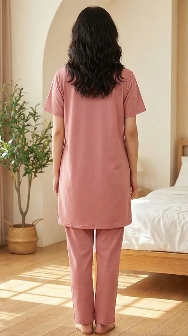 SKYBEN_Women_Printed_Peach_Night_Suit_Set