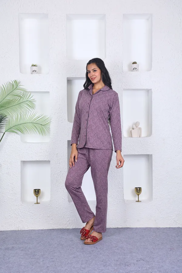 SKYBEN_Women_Printed_Mauve_Top_And_Pyjama_Set