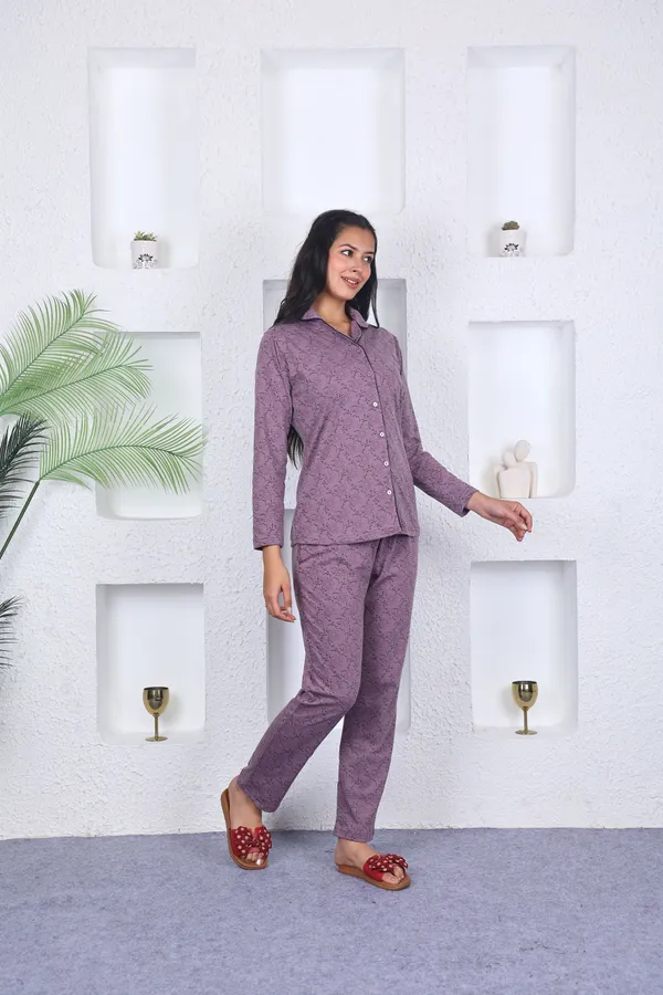 SKYBEN_Women_Printed_Mauve_Top_And_Pyjama_Set