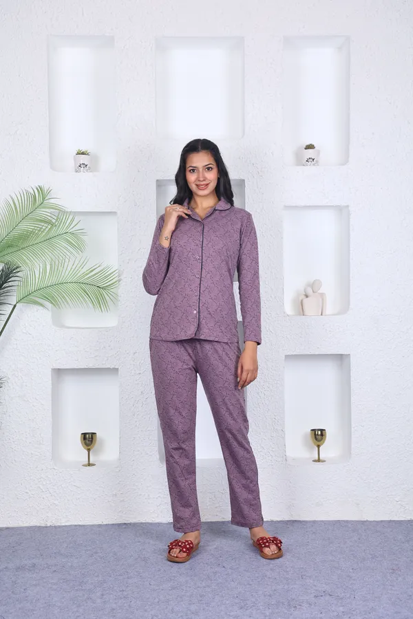 SKYBEN_Women_Printed_Mauve_Top_And_Pyjama_Set
