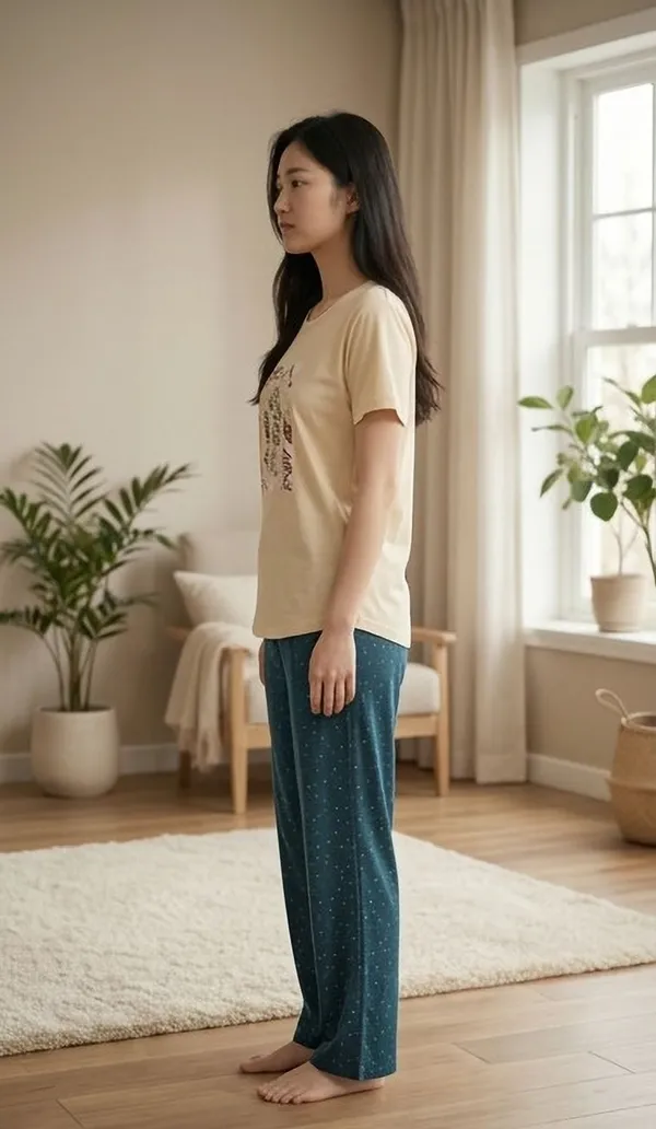 SKYBEN_Women_Printed_Beige_And_Dark_Green_Top_And_Pyjama_Set