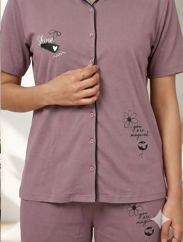 SKYBEN_Women_Printed_Mauve_Shirt_And_Pyjama_set