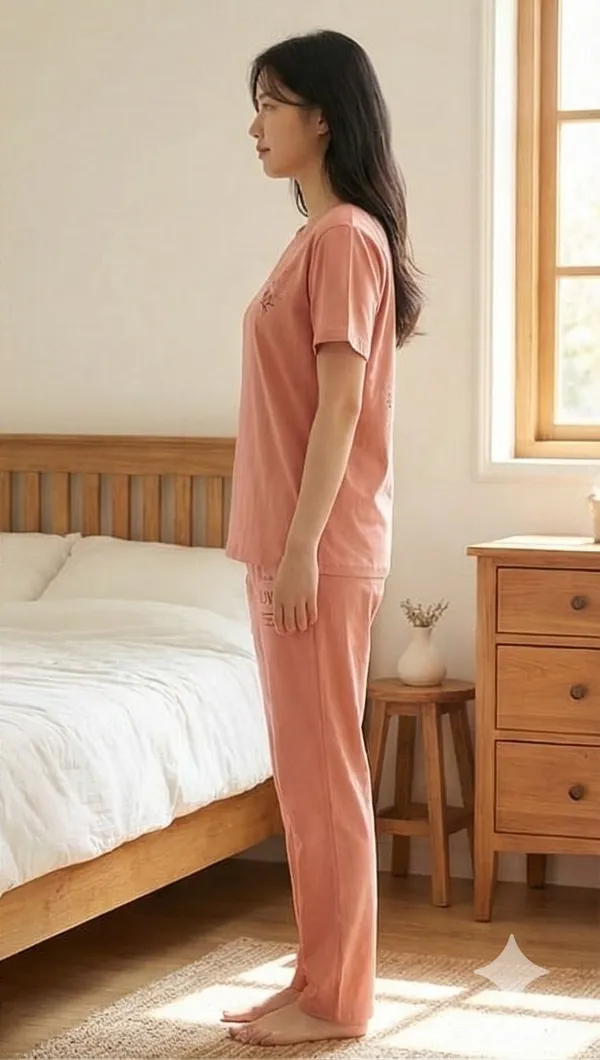 SKYBEN_Women_Self_Design,_Printed_Peach_Top_And_Pyjama_Set