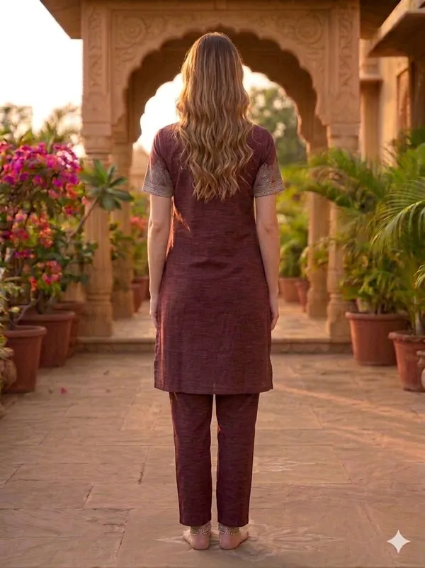 SKYBEN_Women_Printed_Maroon_Night_Suit_Set
